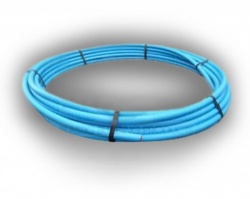 Blue MDPE Water Pipe 32mm x 100m Coil
